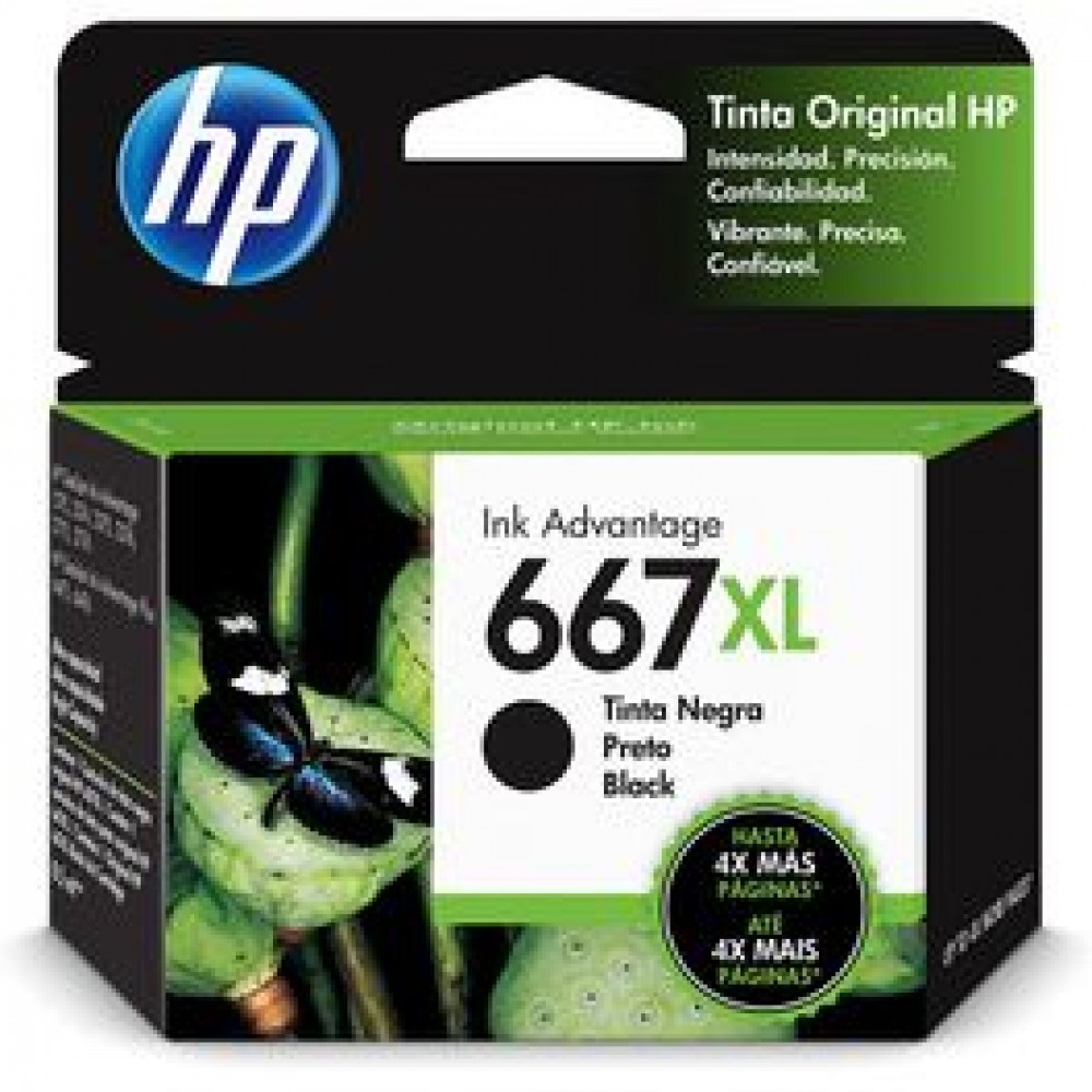 Cartucho Original HP 667XL preto - 8,5ml - CX 01 UN