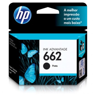 Cartucho Original HP 662 preto - 2ml - CX 01 UN