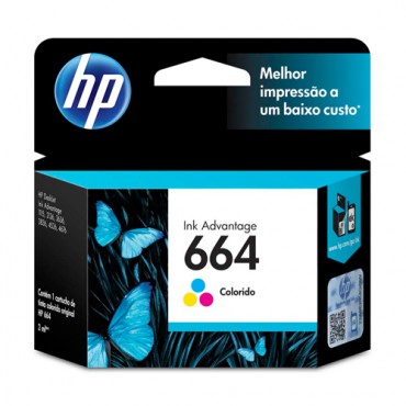 Cartucho Original HP 664 colorido - 2ml - CX 01 UN