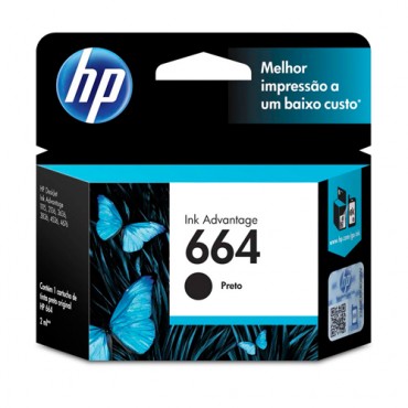 Cartucho Original HP 664 preto - 2ml - CX 01 UN