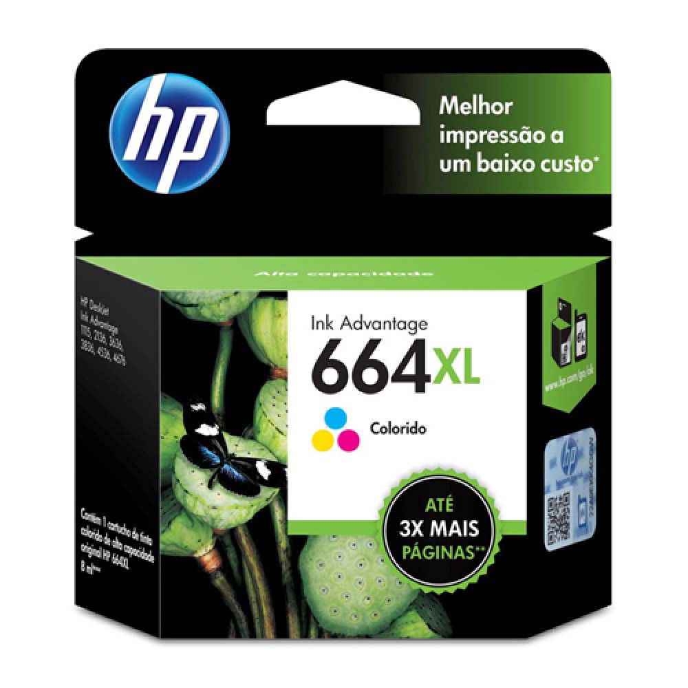 Cartucho Original HP 664XL colorido - 8ml - CX 01 UN