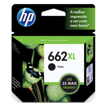 Cartucho Original HP 662XL preto - 6,5ml - CX 01 UN