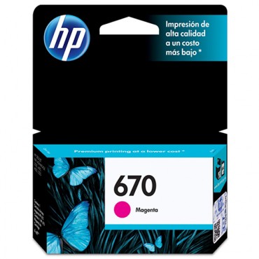 Cartucho Original HP 670 magenta - 4ml - CX 01 UN