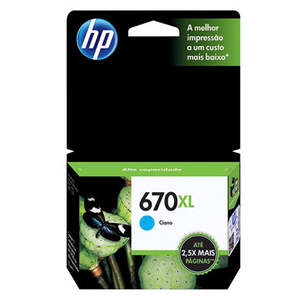 Cartucho Original HP 670XL ciano - 7,5ml - CX 01 UN