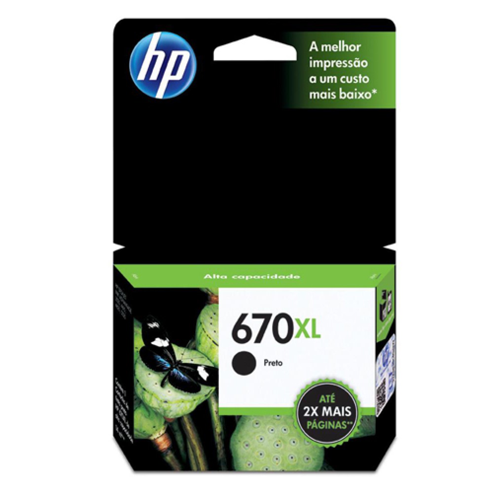 Cartucho Original HP 670XL preto - 14ml - CX 01 UN